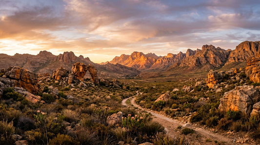 The rugged Cederberg mountains of South Africa where rooibos grows at golden hour