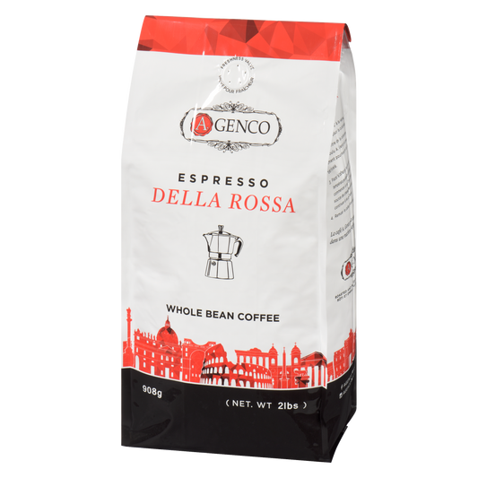 Whole Bean A.Genco Della Rossa Espresso Coffee - Value Sized Italian Espresso - 908 Grams