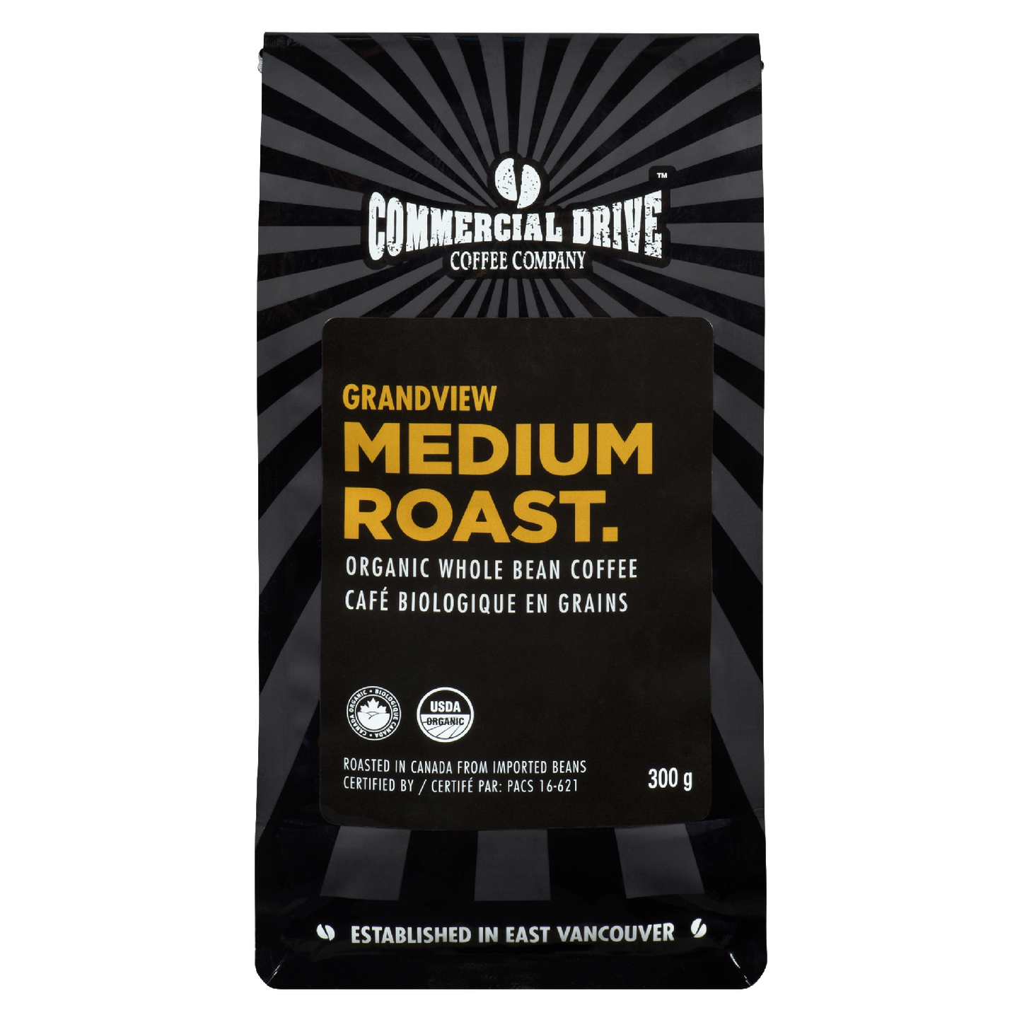 The Drive Coffee - Grandview: Medium Roast Coffee, Organic Whole Bean, 300g