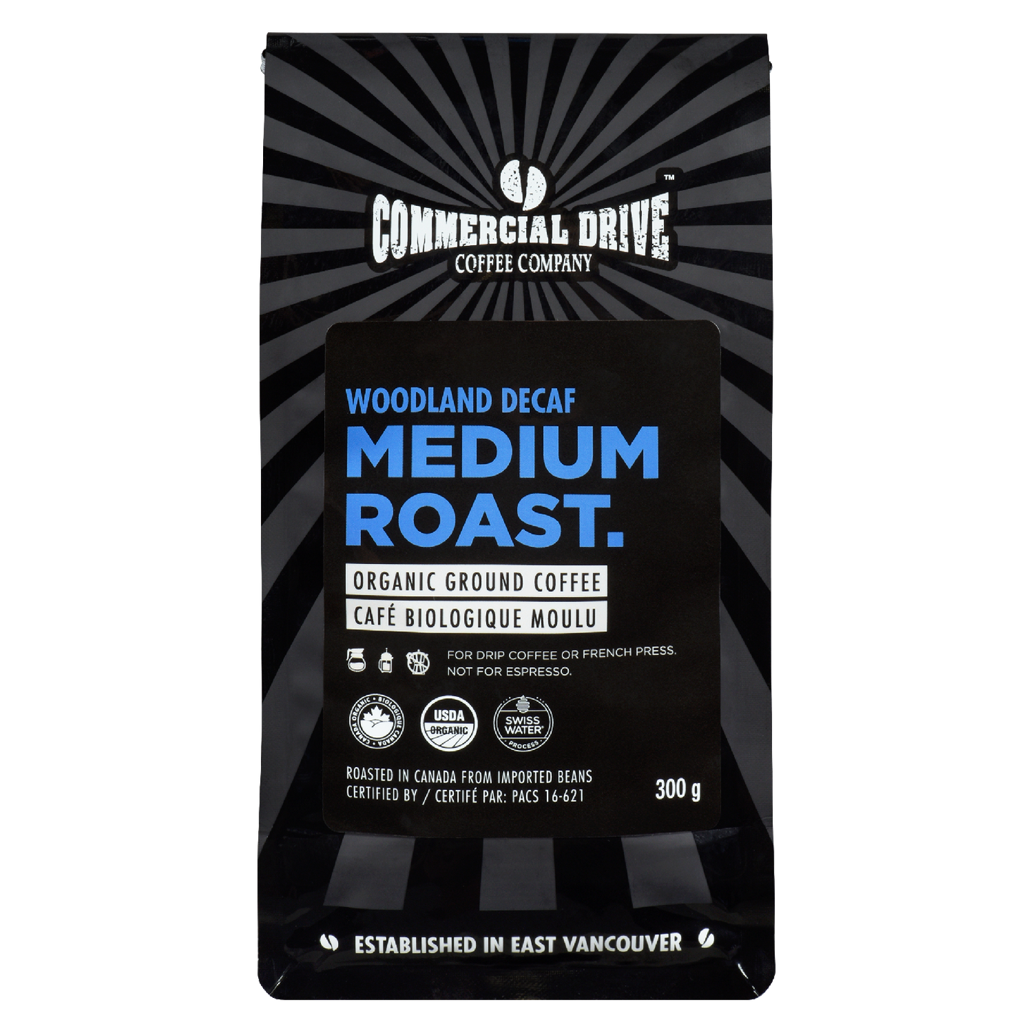 The Drive Coffee - Woodland Decaf: Medium Roast, Organic Ground Coffee 300g